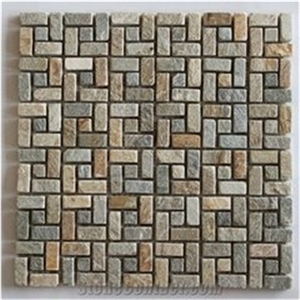Nature Wood Vein Stone Mosaic, Green Marble Mosaic