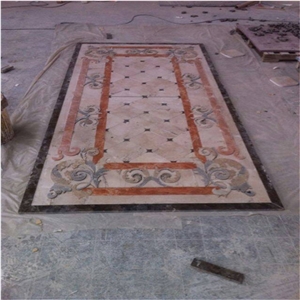 Square Floor Marble Medallion