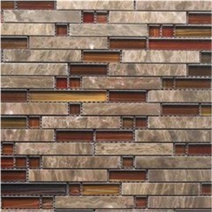 Stone Mix Brown Glass Mosaic Tiles