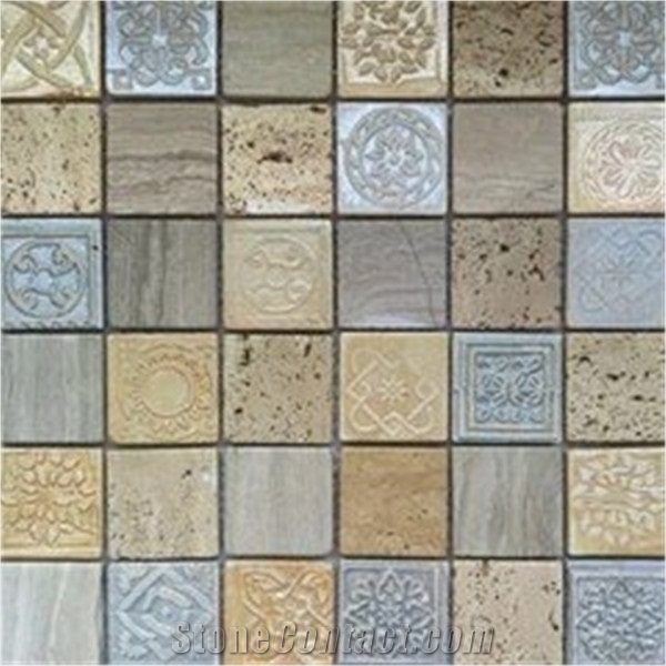 Stone Mix Brown Glass Mosaic Tiles