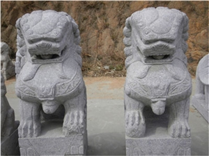 White Garden Granite Lion Sculpture