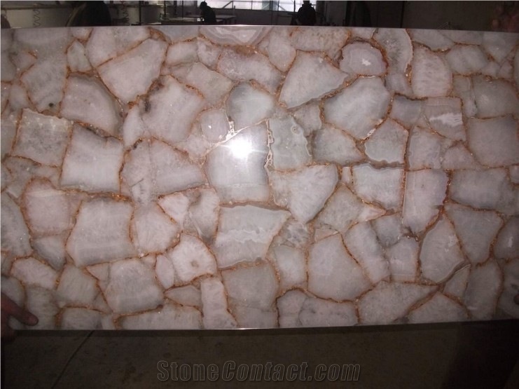 High Quality White Semiprecious Stone Slabs