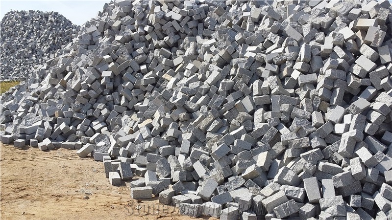 Gris Quintana Cobble Stone, Paving Stone, Grey Quintana Granite Paving Stone