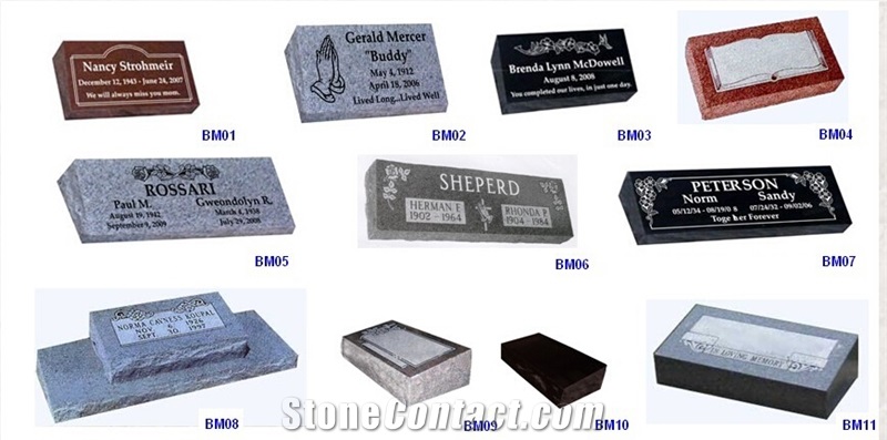 Beveled Granite Slant Marker Gravement