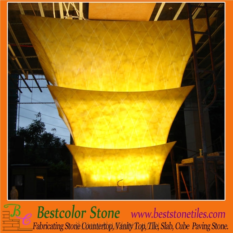 Glass Onyx Backlit Panel with Led Light for Bathroom, Bars, Hotel, Decoration Use