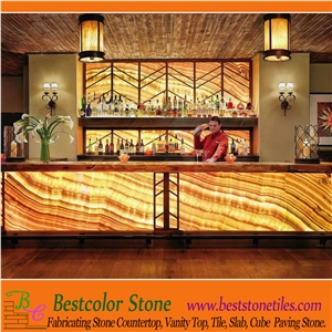 Panel 3mm Onyx Laminated 9mm Glass with Back-Lit Panel for Wall Cladding Hotel Project
