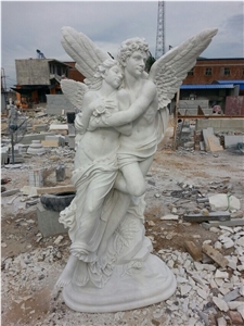 White Marble Carving Angel, Lover Angel Carving