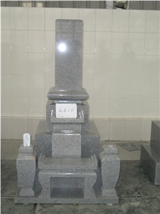 Japanese&Korean Tombstone,Shanxi Middle Grey Black Granite Japanese & Korean