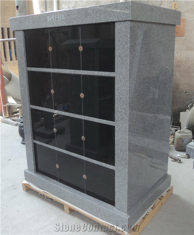 12 Niches Columbarium, G603/G614c Grey Granite Columbarium