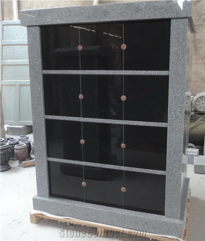 12 Niches Columbarium, G603/G614c Grey Granite Columbarium