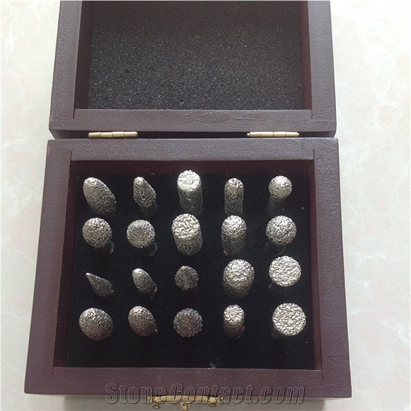 2014 High Quality Stone Carving Diamond Burr Vacuum Brazed Diamond Engraving Bits 20 Pcs a Set
