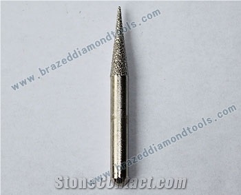 Conical Diamond Brazed Burrs for Carving Stone