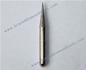 Conical Diamond Brazed Burrs for Carving Stone