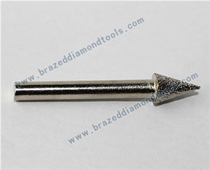 Conical Diamond Brazed Burrs for Carving Stone