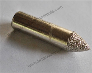Conical Diamond Brazed Burrs for Carving Stone