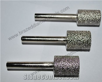 Flat Cylindrical Diamond Brazed Burrs for Carving Stone