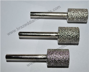 Flat Cylindrical Diamond Brazed Burrs for Carving Stone