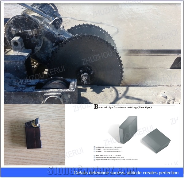 Carbide Cutting Saw Inserts 12.5x4.0x14mm for Stone in the Quarry
