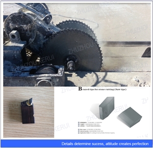 Carbide Cutting Saw Inserts 12.5x4.0x14mm for Stone in the Quarry