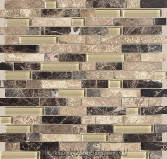 American Olean Legacy Glass with Emperador Dark, Emperador Light