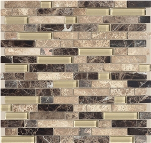 American Olean Legacy Glass with Emperador Dark, Emperador Light
