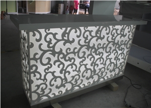 Led Bar Counter Design, Luxury Small Bar Counter, Acrylic Solid Surface Furniture