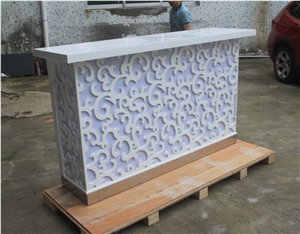 Led Bar Counter Design, Luxury Small Bar Counter, Acrylic Solid Surface Furniture