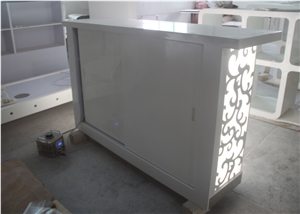 Led Bar Counter Design, Luxury Small Bar Counter, Acrylic Solid Surface Furniture