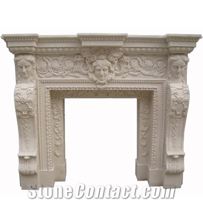 Wellest Beige Marble Fireplace Model No.Sfp004