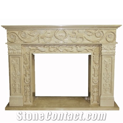 Wellest Beige Marble Fireplace Model No.Sfp007