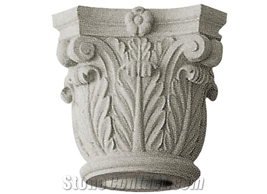 Wellest Beige Sandstone Column Top,Pillar Cap,Model Pc018