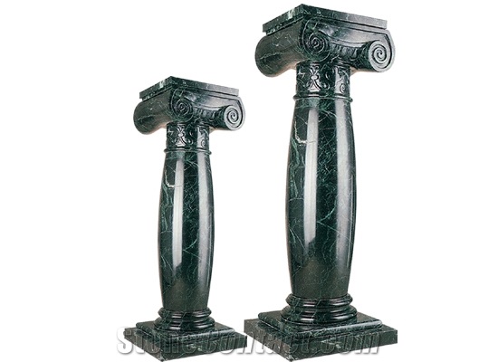 Wellest Dark Green Marble Solid & Hollow Configuration Antique Roman Columns, Greek Columns,Model Rp031