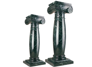 Wellest Dark Green Marble Solid & Hollow Configuration Antique Roman Columns, Greek Columns,Model Rp031