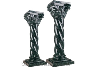 Wellest Dark Green Marble Solid & Hollow Configuration Antique Roman Columns, Greek Columns,Model Rp032