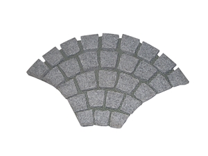 Wellest G603 China Rose Beta Meshed Granite Paving Stone,Cobble and Cube Stone on Meshed, Five Natural, Bottom Saw Cut,Mg-043