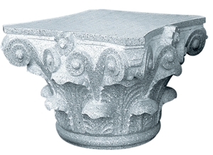 Wellest G603 Luner Pearl China Rosa Beta Granite Column Top,Pillar Cap,Bushhammered Surface,Model Pc003