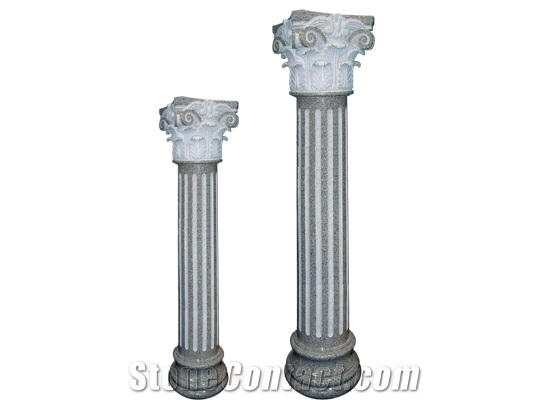 Wellest G603 Luner Pearl China Rosa Beta Granite Solid & Hollow Configuration Antique Roman Columns, Greek Columns,Model Rp007