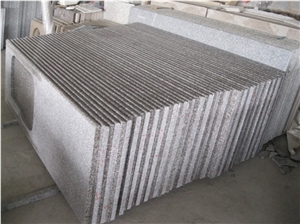 Wellest G664 Bainbrook Brown, Luoyuan Red, Prefabricate China Pink Granite Countertop with Undermount Sink Cutting