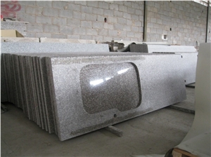 Wellest G664 Bainbrook Brown, Luoyuan Red, Prefabricate China Pink Granite Countertop with Undermount Sink Cutting