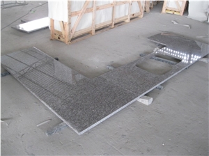 Wellest G664 Bainbrook Brown, Luoyuan Red, Prefabricate China Pink Granite Countertop with Undermount Sink Cutting