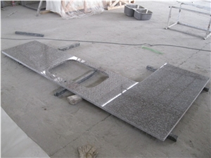 Wellest G664 Bainbrook Brown, Luoyuan Red, Prefabricate China Pink Granite Countertop with Undermount Sink Cutting