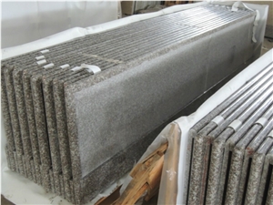 Wellest G664 Bainbrook Brown, Luoyuan Red, Prefabricate China Pink Granite Countertop with Undermount Sink Cutting