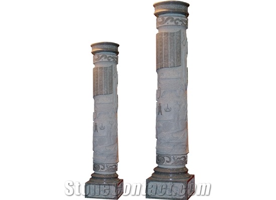 Wellest G664 Bainbrook Granite Solid & Hollow Configuration Antique Roman Columns, Greek Columns,Model Rp011