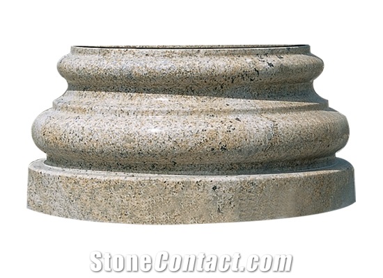 Wellest G682 Sunset Gold,Sunset Yellow,Rusty Yellow Granite Column Pedestal,Pillar Base,Column Base,Model Pf009