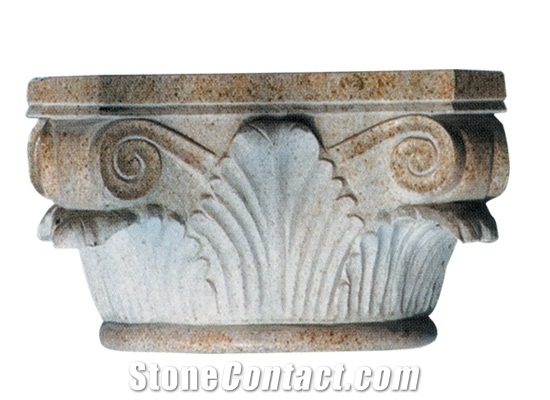 Wellest G682 Sunset Gold,Sunset Yellow,Rusty Yellow Granite Column Top,Columns Cap,Model Pc012