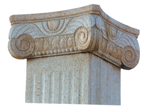 Wellest G682 Sunset Gold,Sunset Yellow,Rusty Yellow Granite Column Top,Pillar Cap,Model Pc013