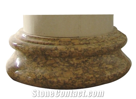 Wellest Giallo Fiorito Granite Column Pedestal,Pillar Base,Column Base,Model Pf024