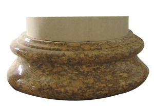 Wellest Giallo Fiorito Granite Column Pedestal,Pillar Base,Column Base,Model Pf024