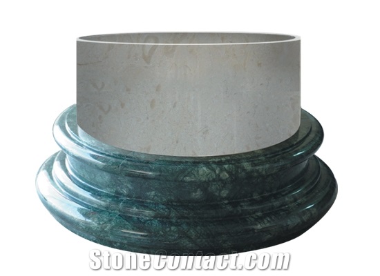 Wellest Green Marble Column Pedestal,Pillar Base,Column Base,Model No.Pf001
