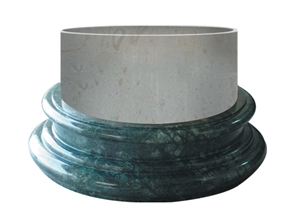 Wellest Green Marble Column Pedestal,Pillar Base,Column Base,Model No.Pf001